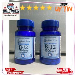 Viên uống Vitamin B12 Puritan's Pride 1500mcg - Bổ máu, tăng cường trí não, sức khỏe tim mạch và miễn dịch, 100 viên