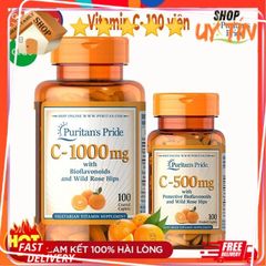 Viên uống bổ sung Vitamin C 1000mg Puritan's Pride - Hỗ trợ sức khỏe, làm đẹp da và nâng cao miễn dịch từ Mỹ