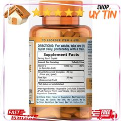 Viên uống bổ sung Vitamin C 1000mg Puritan's Pride - Hỗ trợ sức khỏe, làm đẹp da và nâng cao miễn dịch từ Mỹ