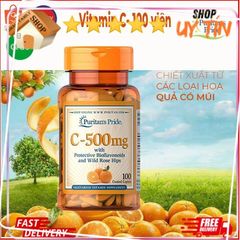 Viên uống bổ sung Vitamin C 1000mg Puritan's Pride - Hỗ trợ sức khỏe, làm đẹp da và nâng cao miễn dịch từ Mỹ