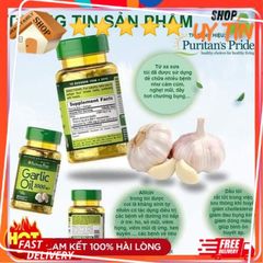 Viên uống tinh dầu tỏi Odorless Garlic Extract 1000mg 100 viên - Hỗ trợ sức khỏe tim mạch và tiêu hóa - Puritan's Pride