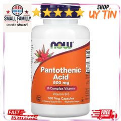 Viên Uống Bổ Sung Vitamin B5 Now Pantothenic Acid 500g - Hỗ Trợ Tâm Trạng, Trí Nhớ, Giấc Ngủ Tốt Hơn