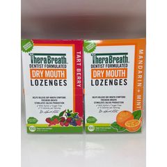 Viên Ngậm Giảm Khô Miệng & Hôi Miệng TheraBreath - Hỗ Trợ Sức Khoẻ Răng Miệng, Bạc Hà Tự Nhiên, 3mg Kẽm