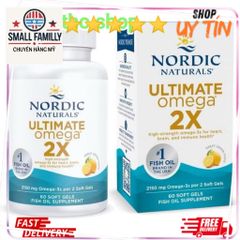 Viên Uống Bổ Sung Omega-3 Nordic Naturals Ultimate Omega 2X - Hỗ Trợ Tim Mạch, Não Bộ, Xương Khớp - Vị Chanh Tươi Mát, Dễ Uống