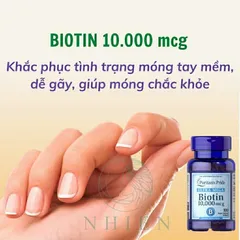 Viên uống Biotin Puritan's Pride 10000 mcg - Giảm rụng tóc, kích mọc tóc nhanh và đẹp, chăm sóc tóc khỏe mạnh