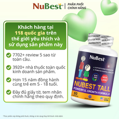 Viên uống Tăng Chiều Cao NuBest Tall New Look - Hỗ Trợ Phát Triển Xương, Chắc Khỏe Cho Trẻ Em 5-18 Tuổi (Combo 3 Tặng 1)