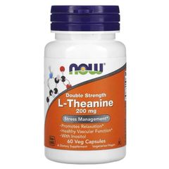 Viên Uống Giảm Căng Thẳng L-Theanine 200mg Hỗ Trợ Giấc Ngủ Tự Nhiên - Now Foods Double Strength 60 Viên Vegan
