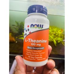 NOW L-Theanine 100mg - Viên nang chay hỗ trợ thư giãn, giảm căng thẳng, ngủ ngon từ trà xanh, USA - 90 viên