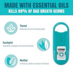 Xịt thơm miệng Listerine Pocket Mist - Bạc Hà & Trà Xanh - Gói 2 x 7.7ml - Diệt Vi Khuẩn, Hơi Thở Thơm Mát Tức Thì, Nhỏ Gọn, Tiện Dụng