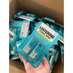 Xịt thơm miệng Listerine Pocket Mist - Bạc Hà & Trà Xanh - Gói 2 x 7.7ml - Diệt Vi Khuẩn, Hơi Thở Thơm Mát Tức Thì, Nhỏ Gọn, Tiện Dụng