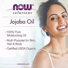 Dầu Jojoba Hữu Cơ Now Foods 15ml - Dưỡng Ẩm, Chống Lão Hóa Da, Phục Hồi Tóc Khô và Xơ, An Toàn Cho Da, Organic USDA