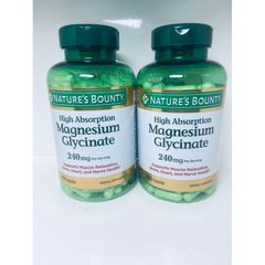 Viên uống bổ sung Magie Nature's Bounty 240mg - Hỗ trợ sức khỏe xương, cơ bắp và thần kinh, không chứa gluten, 180 viên nang dễ hấp thu