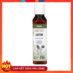 Dầu Thầu Dầu Hữu Cơ Aura Cacia Castor Oil - Dưỡng Da & Tóc Mượt Mà, Chất Lượng Từ Mỹ, An Toàn Cho Da Nhạy Cảm