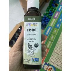 Dầu Thầu Dầu Hữu Cơ Aura Cacia Castor Oil - Dưỡng Da & Tóc Mượt Mà, Chất Lượng Từ Mỹ, An Toàn Cho Da Nhạy Cảm