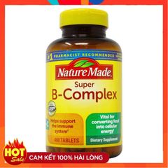 Viên Uống Bổ Sung Vitamin B Nature Made Super B Complex 460 viên - Hỗ Trợ Năng Lượng, Minh Mẫn, Chăm Sóc Sức Khỏe Mẹ Bầu