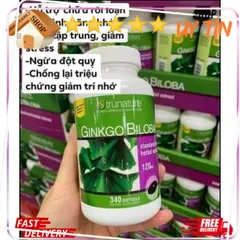 (Auth) Viên Bổ Não Trunature Ginkgo Biloba 120mg - Hỗ Trợ giúp Trí Nhớ, Đọc Thông Minh, Dành Cho Người Trưởng Thành