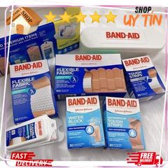 Băng cá nhân Band-Aid Brand - Hộp 188 miếng, băng dán chống thấm nước và vải linh hoạt cho gia đình, bảo vệ vết thương hiệu quả