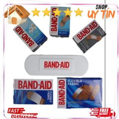 Băng cá nhân Band-Aid Brand - Hộp 188 miếng, băng dán chống thấm nước và vải linh hoạt cho gia đình, bảo vệ vết thương hiệu quả