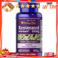 Viên uống hỗ trợ sức khoẻ tim mạch Resveratrol 100mg Puritan's pride 60