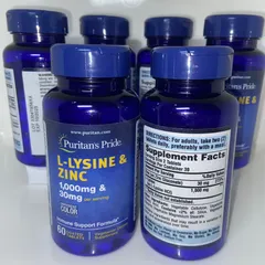 Viên uống giảm mụn bổ sung L - lysine 1000mg và zinc 30mg 60v - Small Family