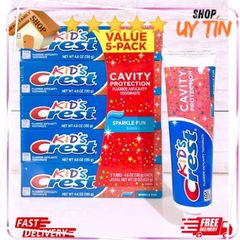 Kem Đánh Răng Trẻ Em Crest Kids 130g - Hương Vị Trái Cây An Toàn, Chống Sâu Răng, Dành Cho Bé Từ 2 Tuổi