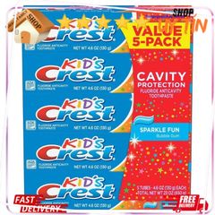 Kem Đánh Răng Trẻ Em Crest Kids 130g - Hương Vị Trái Cây An Toàn, Chống Sâu Răng, Dành Cho Bé Từ 2 Tuổi