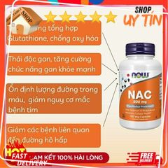 Viên Giải Độc Gan N-Acetyl-Cysteine 600mg-1000mg - Tăng Cường Chức Năng Gan, Hỗ Trợ Kháng Oxy Hóa, Chính Hãng Mỹ