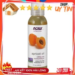 Dầu Mơ Apricot 100% Dưỡng Ẩm Da, Tóc Chống Lão Hóa - NOW FOODS 118ml Giải Pháp Cho Da Khô, Tóc Giòn