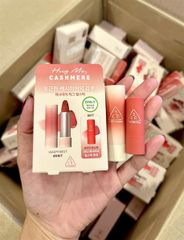 Son 3CE Cashmere Hug Lipstick 08 - Bộ son môi 3.5g và 1.5g, Chất son mềm mịn, Tông màu tự nhiên, Mỹ phẩm cho phái đẹp