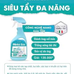 Nước Siêu Tẩy Đa Năng Minta Eco 450g - Công Nghệ Nano An Toàn, Tẩy Sạch Nhanh Chóng Nhiều Bề Mặt Trong Nhà, Thân Thiện Với Da Tay