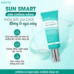 Kem Chống Nắng Minta Sun Smart 50g - SPF50+ PA++++, Chống Nắng Tia UV, Nâng Tông Da, Dưỡng Ẩm, Không Trôi Nước, Dành Cho Da Nhạy Cảm