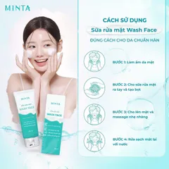 Sữa Rửa Mặt Minta Wash Face 100ml - Làm Sạch Dịu Nhẹ, Cấp Ẩm Chuyên Sâu, pH 5.5, Phù Hợp Mọi Loại Da, Dưỡng Da Tươi Sáng