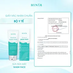 Sữa Rửa Mặt Minta Wash Face 100ml - Làm Sạch Dịu Nhẹ, Cấp Ẩm Chuyên Sâu, pH 5.5, Phù Hợp Mọi Loại Da, Dưỡng Da Tươi Sáng