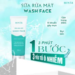 Sữa Rửa Mặt Minta Wash Face 100ml - Làm Sạch Dịu Nhẹ, Cấp Ẩm Chuyên Sâu, pH 5.5, Phù Hợp Mọi Loại Da, Dưỡng Da Tươi Sáng