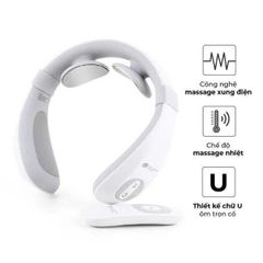Máy Massage Cổ Buheung MK-331 - Thiết bị massage trị liệu xung điện EMS, nhiệt hồng ngoại an toàn, điều khiển từ xa, nhẹ 165g