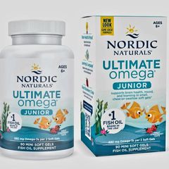 Viên uống Omega 3 Nordic Naturals Ultimate Omega Junior, Bổ sung hỗ trợ phát triển trí não cho trẻ từ 6 tuổi, Dạng viên nhai thơm ngon