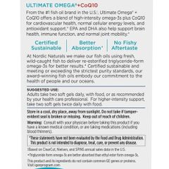 Viên uống dầu cá Ultimate Omega 1280mg và CoQ10 Nordic Naturals - Tăng cường sức khỏe tim mạch, bổ sung năng lượng, chống oxy hóa - 60 viên