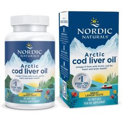 Dầu Gan Cá Tuyết Bắc Cực Nordic Naturals - Viên Uống 180 Viên Hỗ Trợ Tim Mạch và Miễn Dịch, Vị Chanh Ngon