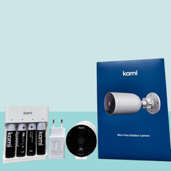 Camera WiFi Kami không dây ngoài trời - Giám sát an toàn 1080P HD, pin sạc tiện lợi, chống nước IP65, điều khiển qua ứng dụng Kami Home.