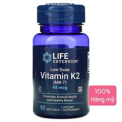 Viên uống Life Extension Vitamin K2 (MK-7) 45mcg 90 viên - Hỗ trợ xương chắc khỏe và tim mạch ổn định, turmeric bổ sung bồi bổ sức khỏe