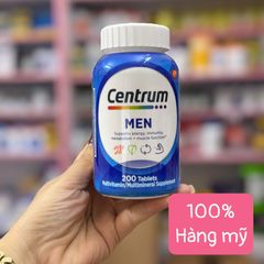 Viên Uống Multivitamin Centrum Men 200 Viên - Hỗ Trợ Sức Khỏe Nam Giới Dưới 50 Tuổi - Hàng Mỹ Chính Hãng