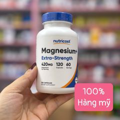 Nutricost Magnesium+ Extra Strength 420mg - Bổ sung magie giảm căng thẳng và hỗ trợ giấc ngủ sâu, 120 viên Hàng Mỹ