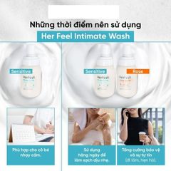 Dung Dịch Vệ Sinh Phụ Nữ Her Feel Prebiotic Rose - Kháng Viêm, Khử Mùi, Giúp Cân Bằng pH, Chiết Xuất Hoa Hồng, Tươi Mát, Dành Cho Da Nhạy Cảm