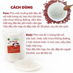 Combo 2 Gói Bột Đậu Đỏ Nguyên Chất 100G - Mặt Nạ Trắng Da, Dưỡng Ẩm, Tẩy Tế Bào Chết, Giảm Thâm Sạm, Hỗ Trợ Làm Đẹp Da