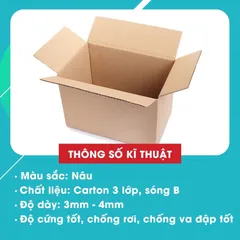 100 Hộp Carton 10*10*8 3 lớp Cứng Cáp Hoàn Về Không Bị Móp
