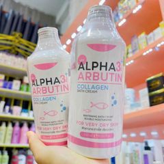 Sữa Tắm Dưỡng Trắng Da Alpha Arbutin 3+ Collagen Thái Lan 350ml - Cấp ẩm, Sáng da, Phục hồi làn da khỏe mạnh