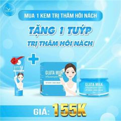 Combo 10 Kem Hết Hôi Nách Gluta Milk - Dưỡng Trắng, Khử Thâm, Chống Mùi Hiệu Quả Cho Vùng Nách, Mông, Bẹn, An Toàn Cho Da