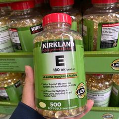 Viên Uống Vitamin E 500 Viên Kirkland Signature - Hỗ Trợ Miễn Dịch và Chống Oxy Hóa - Thực Phẩm Chức Năng Hàng Mỹ