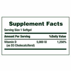 [Date 2028] Vitamin D3 125mcg (5000IU) Nature's Bounty 400v 391209