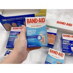 Băng cá nhân Band-Aid Brand - Hộp 188 miếng, Băng dán vết thương linh hoạt, chống thấm nước, bảo vệ và mau lành cho gia đình